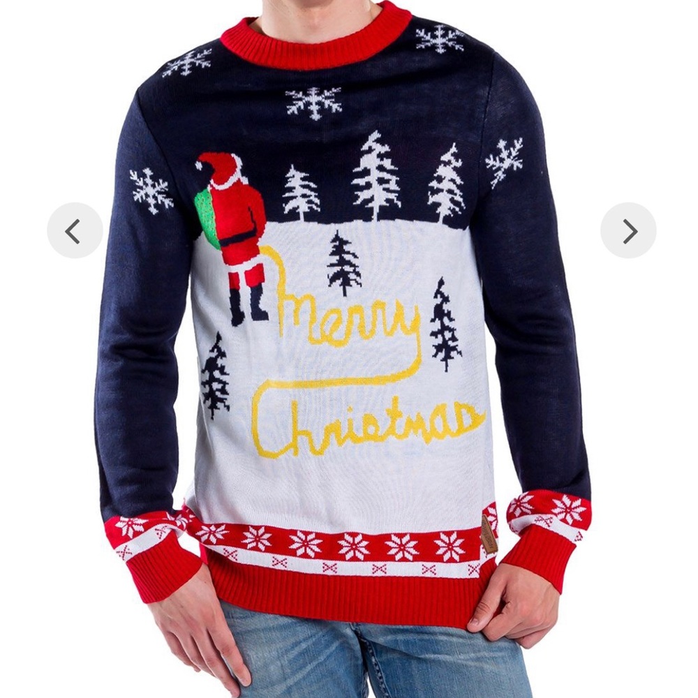Tipsy Elves Merry Christmas Yellow Snow Sweater